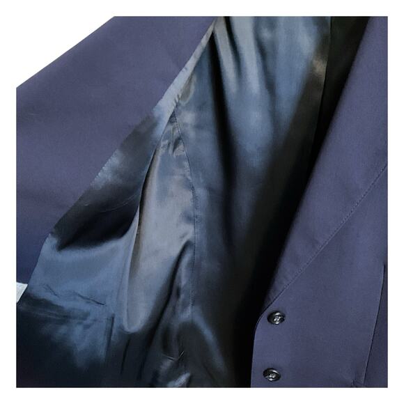 Vintage The Villager 2 Piece Suit Skirt Blazer Jacket Women SZ 14 Navy Blue Wool - Picture 15 of 16